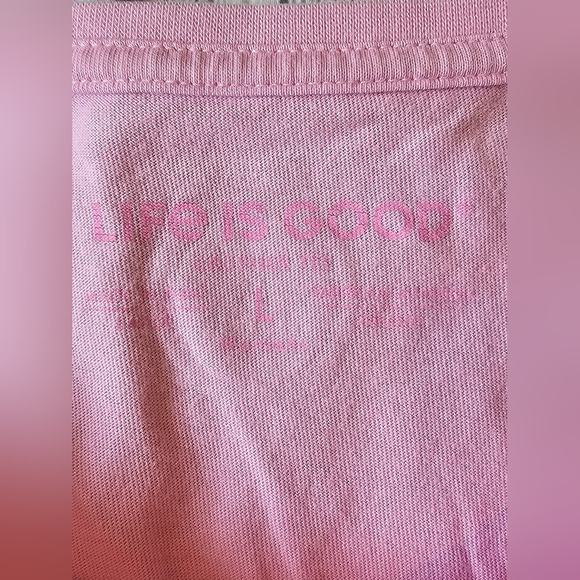 Life Is Good Women’s Size Large V-neck Pink Crusher Tee Wine I Go Both Ways - Picture 7 of 9